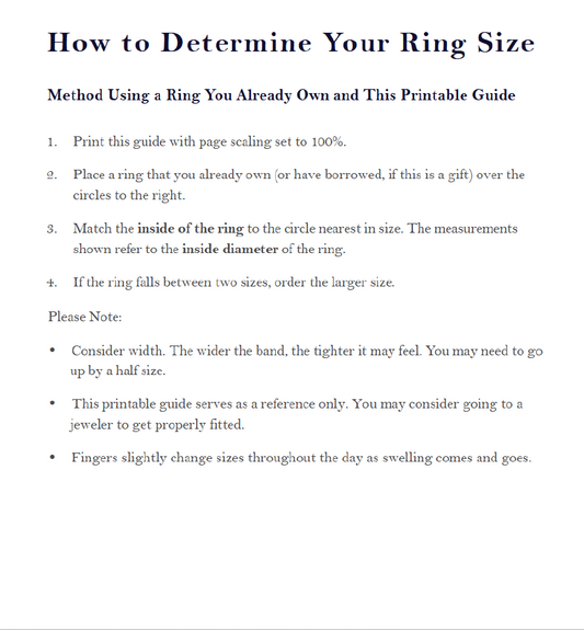 Printable Ring Sizer